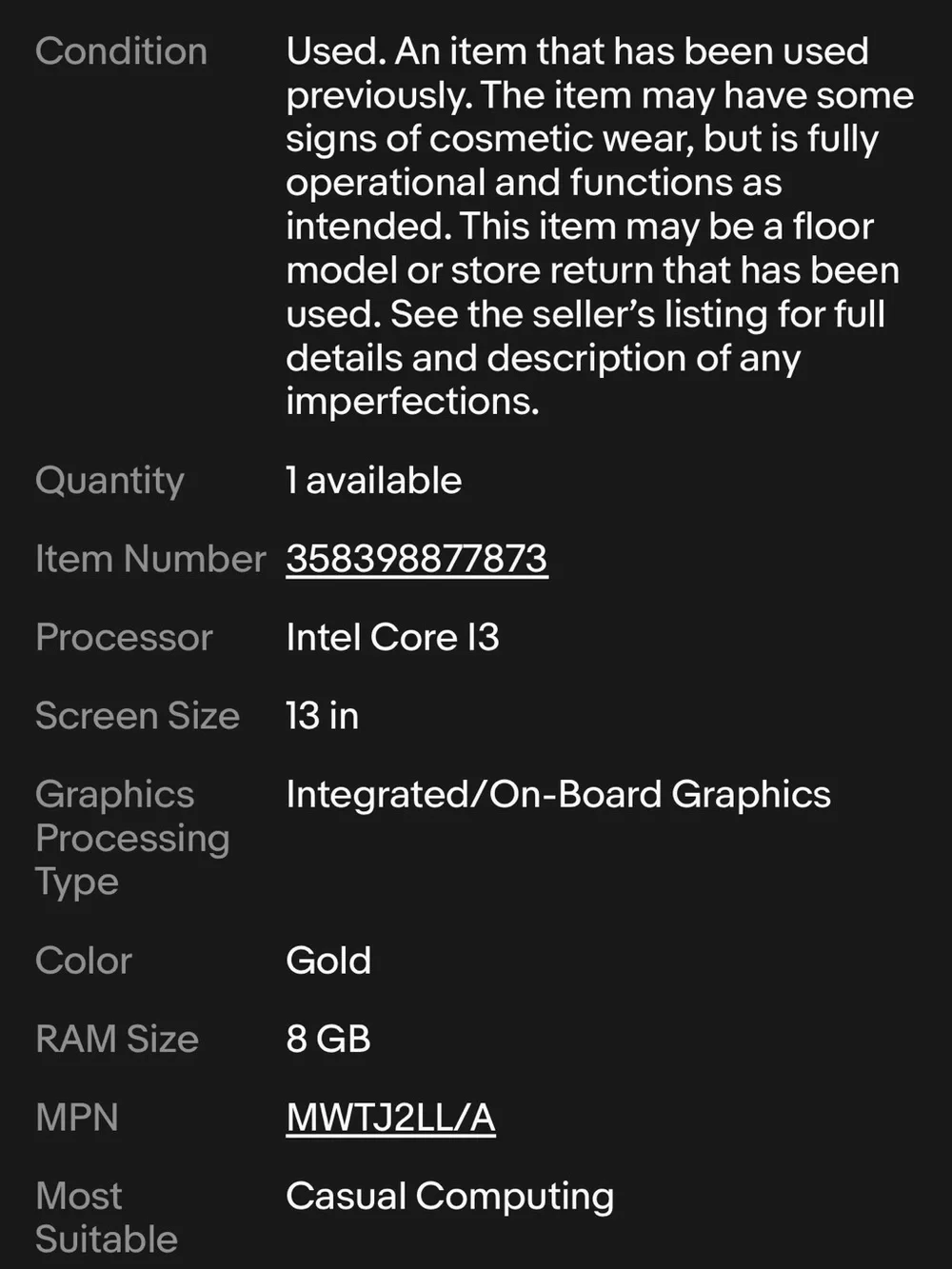 Apple MacBook Air Rose Gold with Black Keyboard